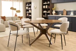 Table à manger design ovale noyer L160 cm DIELLI