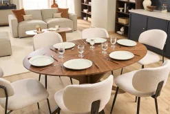 Table à manger design ovale noyer L160 cm DIELLI