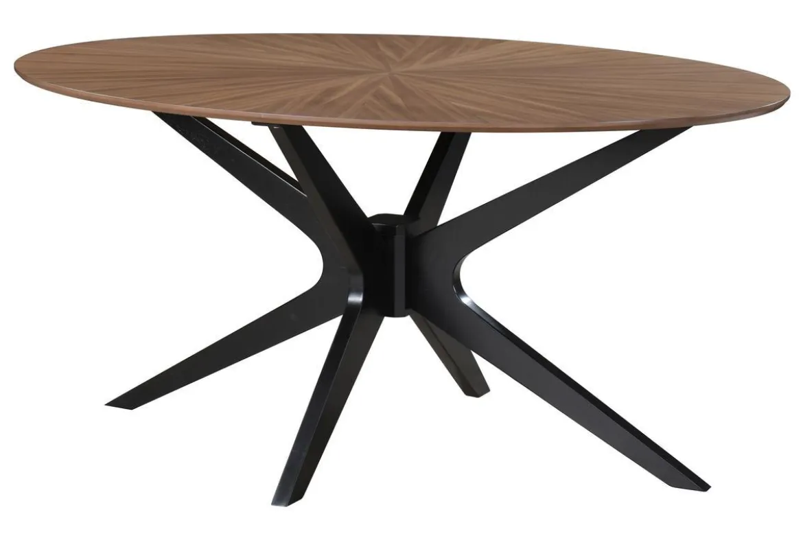 Table à manger design ovale noyer L160 cm DIELLI