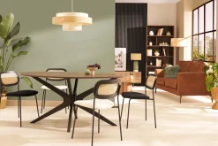 Table à manger design ovale noyer L160 cm DIELLI
