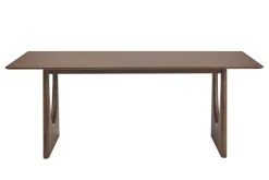 Table à manger design rectangulaire en bois foncé noyer L200 cm KUALA