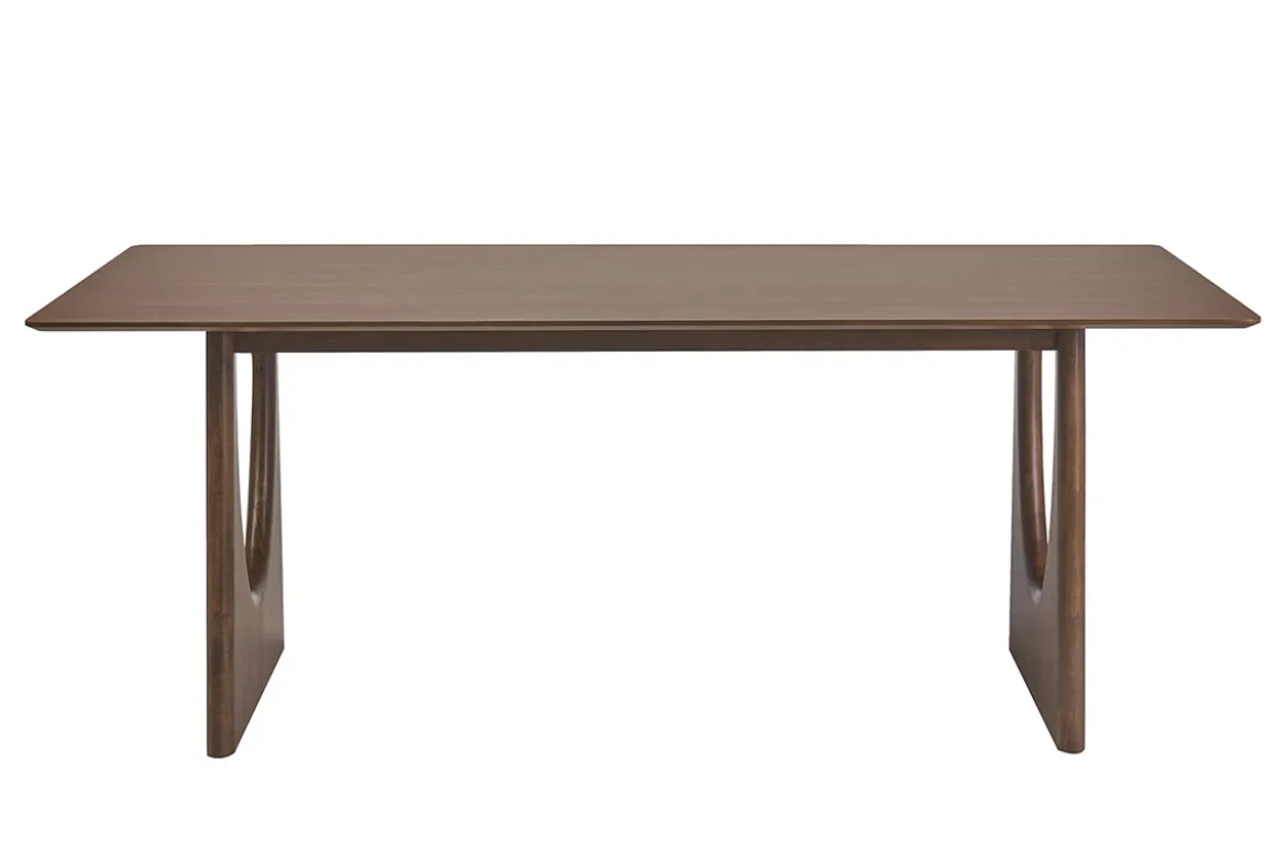 Table à manger design rectangulaire en bois foncé noyer L200 cm KUALA