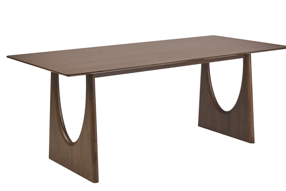 Table à manger design rectangulaire en bois foncé noyer L200 cm KUALA