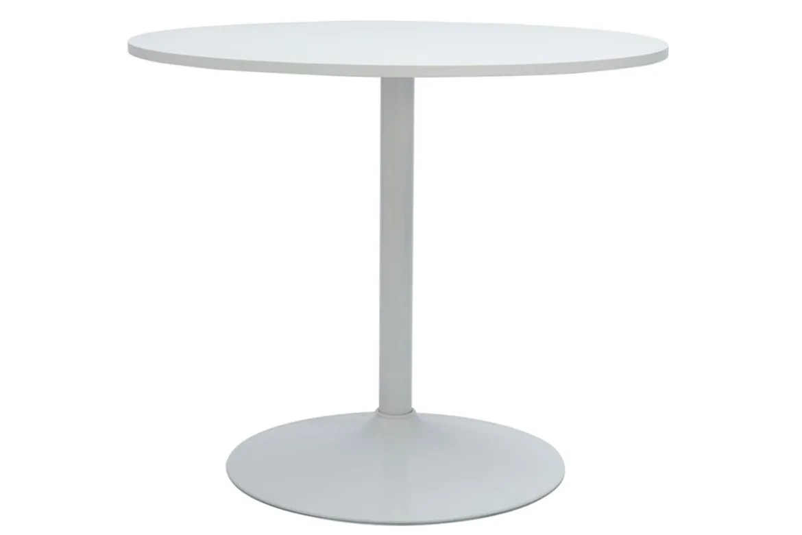 Table à manger design ronde blanche D90 cm CALISTA