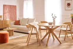 Table à manger design ronde chêne D120 cm DIELLI