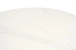 Table à manger design ronde en céramique blanche et métal D90 cm MALOU