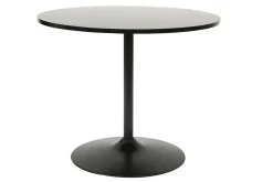 Table à manger design ronde noire D90 cm CALISTA