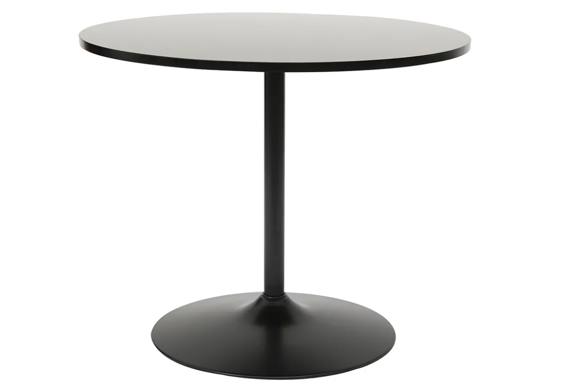 Table à manger design ronde noire D90 cm CALISTA