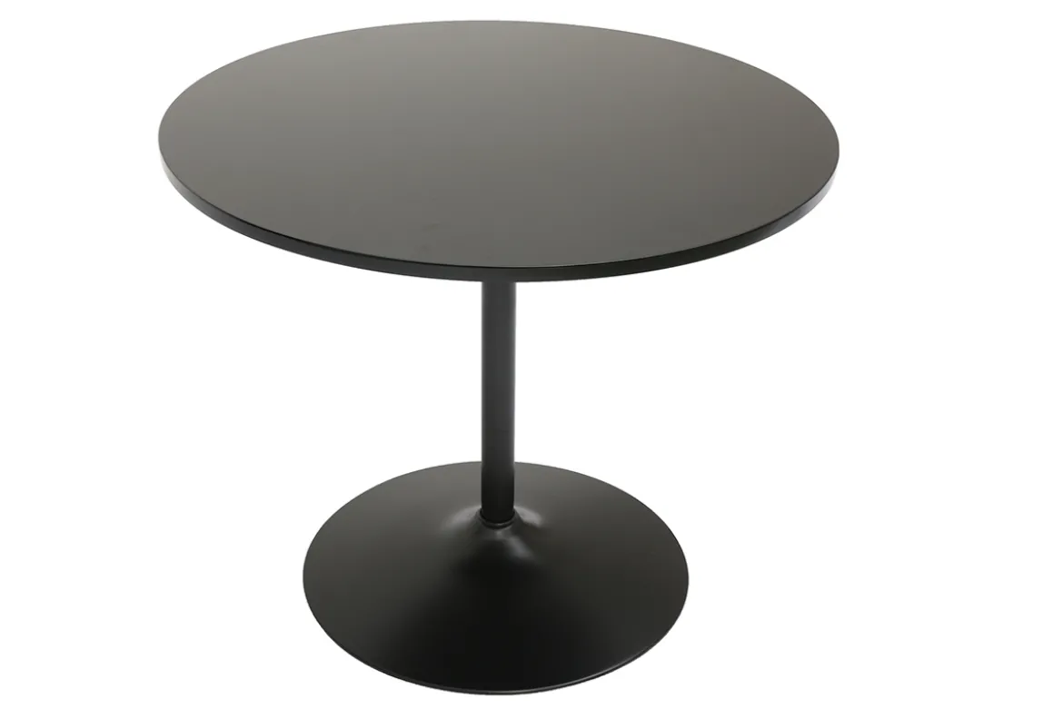 Table à manger design ronde noire D90 cm CALISTA