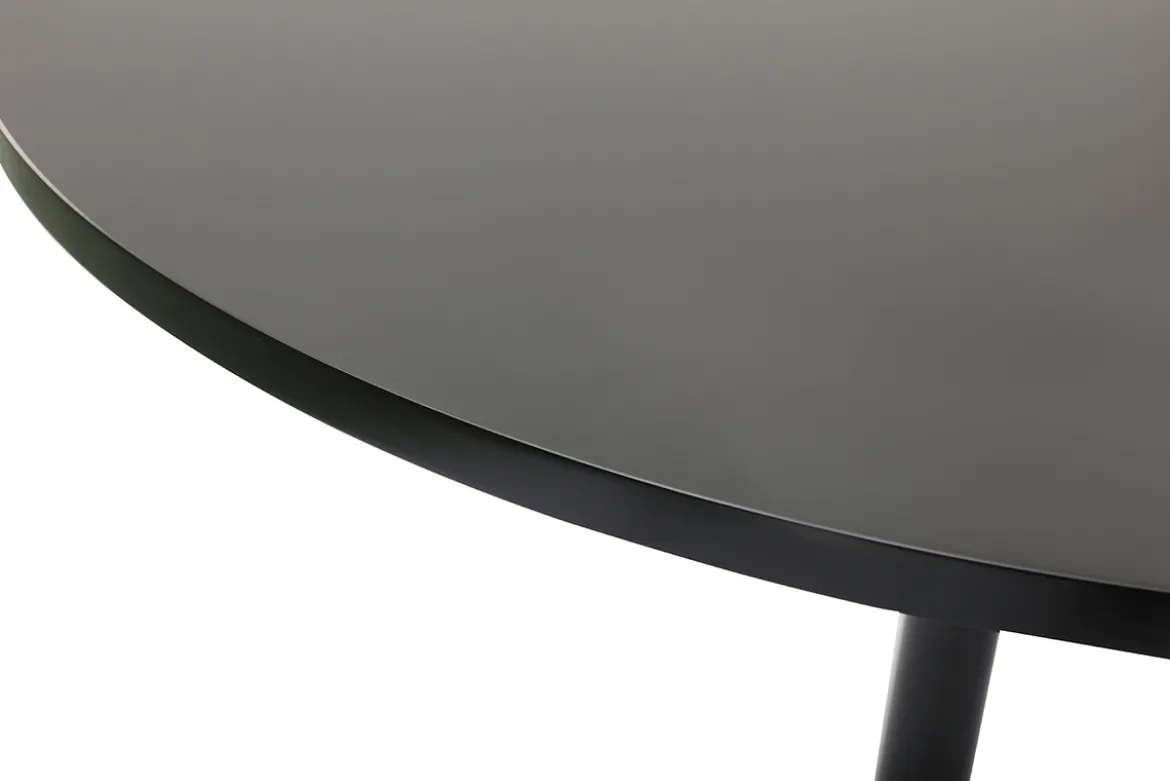 Table à manger design ronde noire D90 cm CALISTA