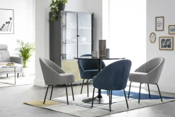 Table à manger design ronde noire D90 cm CALISTA