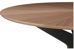 Table à manger design ronde noyer D120 cm DIELLI