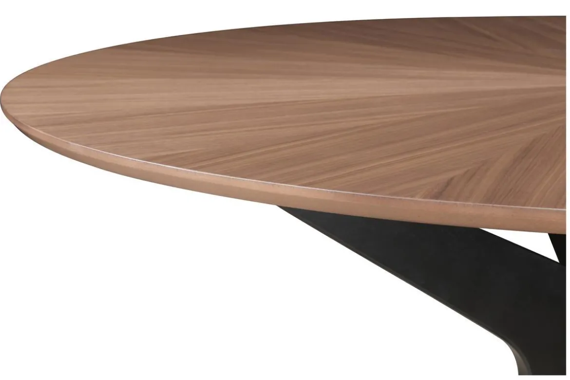 Table à manger design ronde noyer D120 cm DIELLI