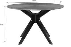 Table à manger design ronde noyer D120 cm DIELLI