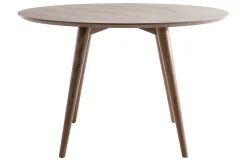 Table à manger design ronde noyer D120 cm LIVIA