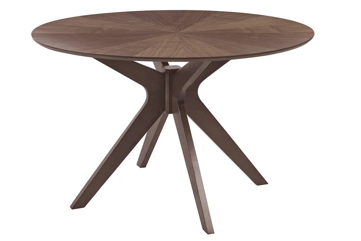Table à manger design ronde noyer D120 cm DIELLI