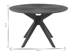 Table à manger design ronde noyer D120 cm DIELLI