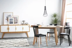 Table à manger design scandinave ovale bois clair L160 cm MARIK