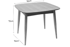 Table à manger extensible carrée en bois clair L90-130 cm NORDECO