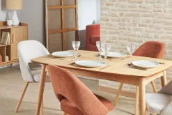 Table à manger extensible carrée en bois clair L90-130 cm NORDECO