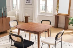 Table à manger extensible carrée en bois foncé L90-130 cm NORDECO