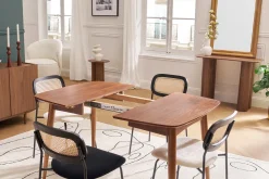 Table à manger extensible carrée en bois foncé L90-130 cm NORDECO