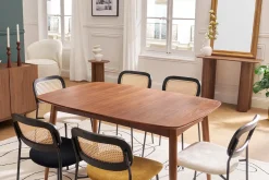 Table à manger extensible carrée en bois foncé L90-130 cm NORDECO