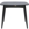 Table à manger extensible carrée en bois noir L90-130 cm NORDECO