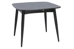 Table à manger extensible carrée en bois noir L90-130 cm NORDECO