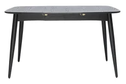 Table à manger extensible carrée en bois noir L90-130 cm NORDECO