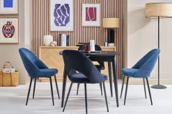 Table à manger extensible carrée en bois noir L90-130 cm NORDECO