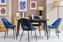 Table à manger extensible carrée en bois noir L90-130 cm NORDECO