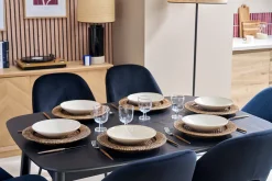 Table à manger extensible carrée en bois noir L90-130 cm NORDECO