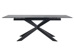 Table à manger extensible en céramique noire et métal L168-210 cm MELZA