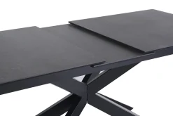 Table à manger extensible en céramique noire et métal L168-210 cm MELZA