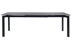 Table à manger extensible en céramique noire et métal L180-240 cm CARA