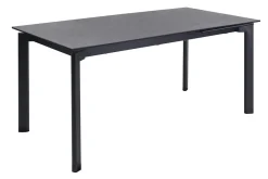 Table à manger extensible en céramique noire et métal L180-240 cm CARA