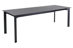 Table à manger extensible en céramique noire et métal L180-240 cm CARA