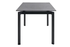 Table à manger extensible en céramique noire et métal L180-240 cm CARA