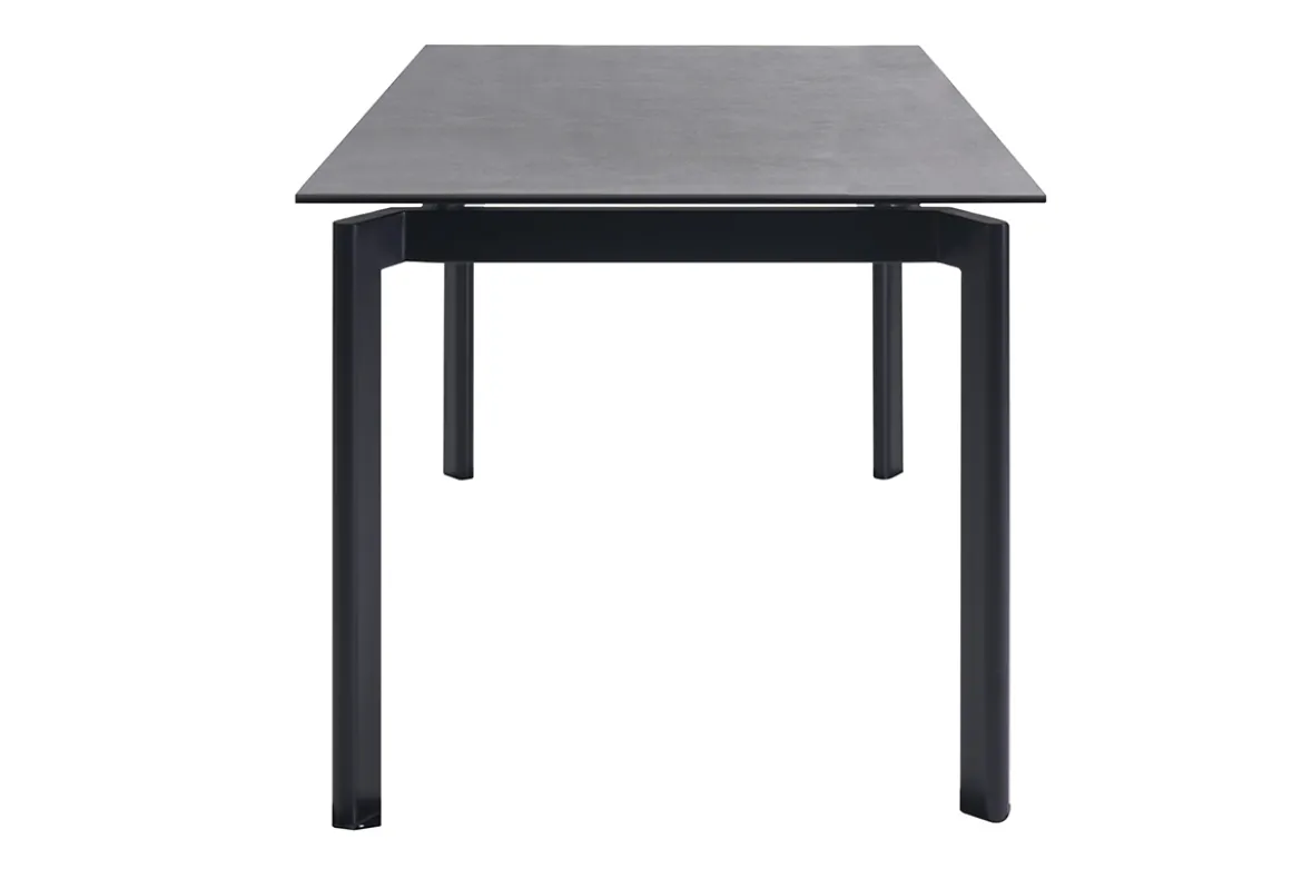 Table à manger extensible en céramique noire et métal L180-240 cm CARA
