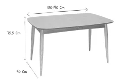 Table à manger extensible frêne L130-190 cm NORDECO