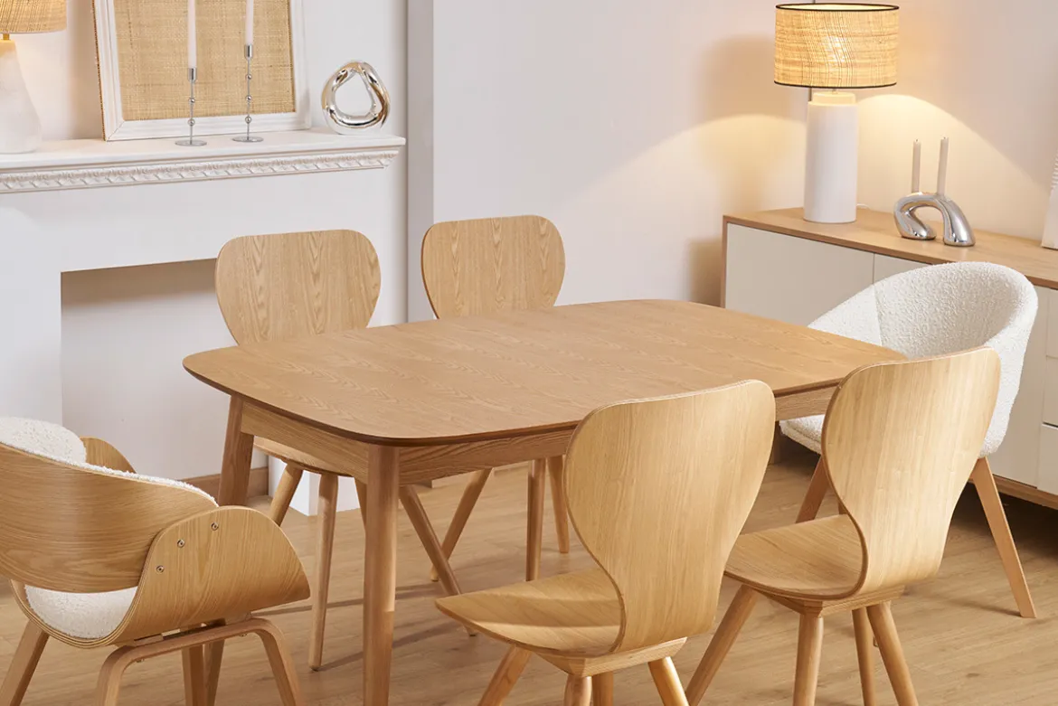 Table à manger extensible frêne L130-190 cm NORDECO