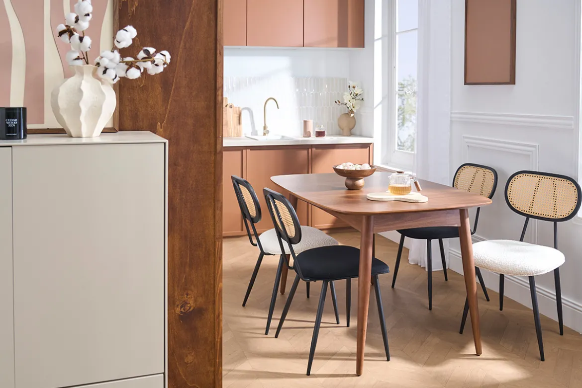 Table à manger extensible noyer L130-190 cm NORDECO