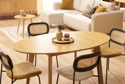 Table à manger extensible ovale en bois clair L150-200 cm MARIK