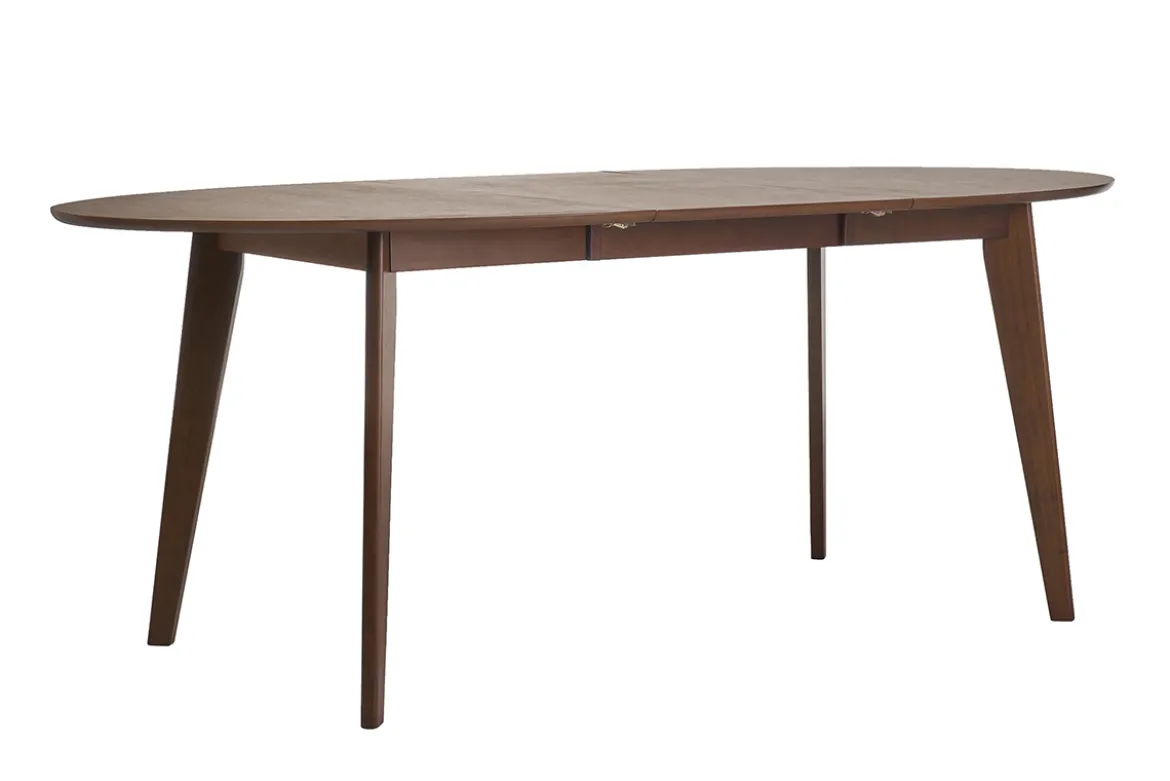 Table à manger extensible ovale en bois foncé L150-200 MARIK