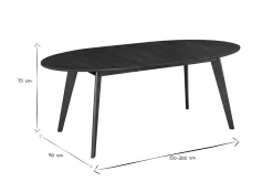 Table à manger extensible ovale en bois foncé L150-200 MARIK