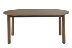 Table à manger extensible ovale avec rallonges intégrées en bois foncé noyer L180-230 cm CLAUDIE