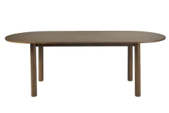 Table à manger extensible ovale avec rallonges intégrées en bois foncé noyer L180-230 cm CLAUDIE
