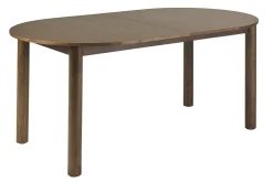 Table à manger extensible ovale avec rallonges intégrées en bois foncé noyer L180-230 cm CLAUDIE