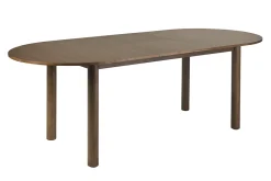 Table à manger extensible ovale avec rallonges intégrées en bois foncé noyer L180-230 cm CLAUDIE